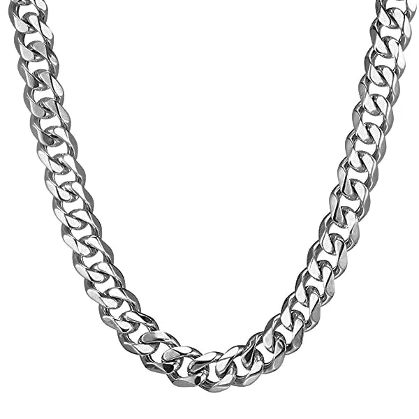 Vine drop necklace-Classy Men 15mm Chunky Curb Chain Necklace