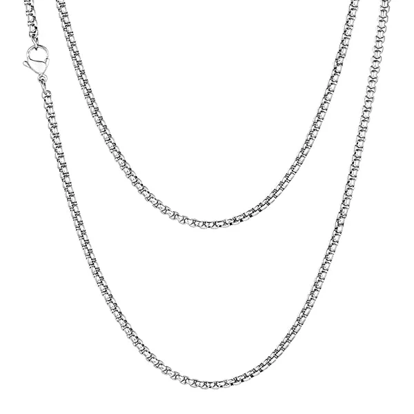 Floral weave necklace-Classy Men 2mm Silver Box Chain Necklace