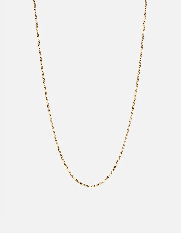 Iris flower necklace-1.3mm Cuban Chain Necklace, 14K Gold