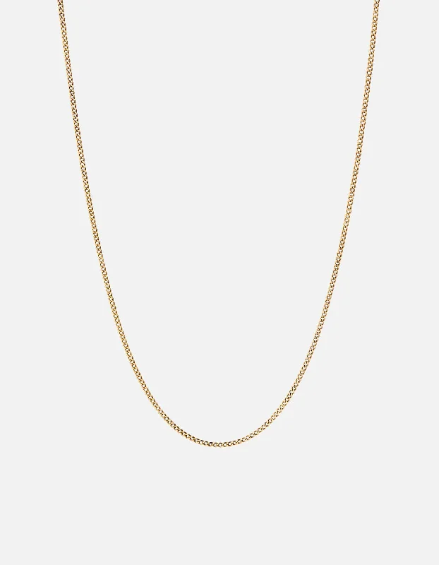 Gill ridge necklace-1.3mm Cuban Chain Necklace, 14k Gold