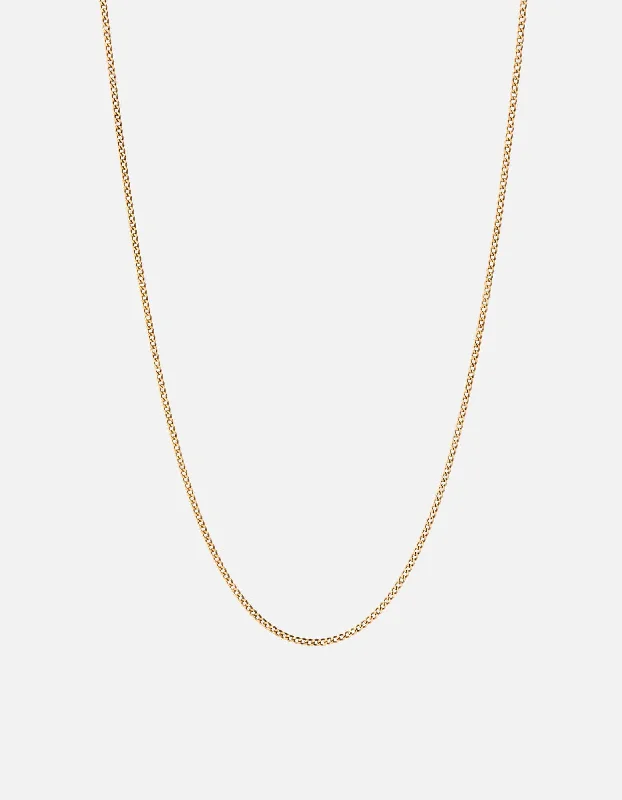 Flint speck necklace-1.3mm Cuban Chain Necklace, Gold