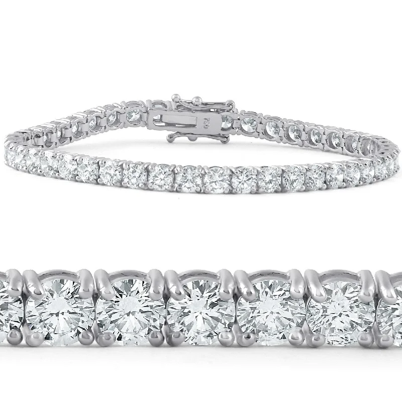 Folk craft bracelet-10 Ct Diamond Tennis Bracelet 18k White Gold Lab Grown 7"