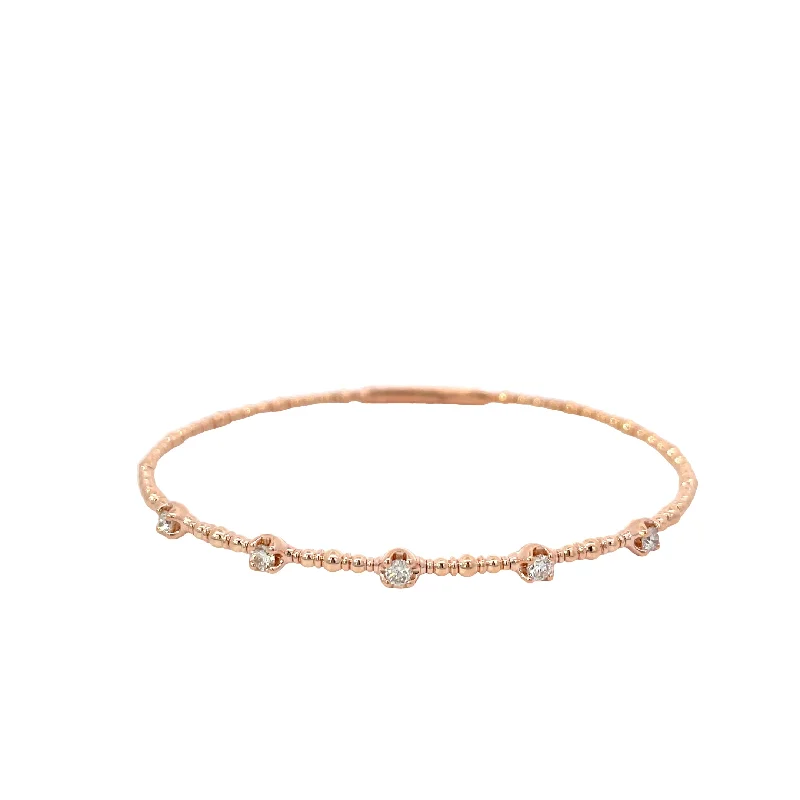 Skewed gem bracelet-14 Karat Rose Gold Diamond Bangle Bracelet