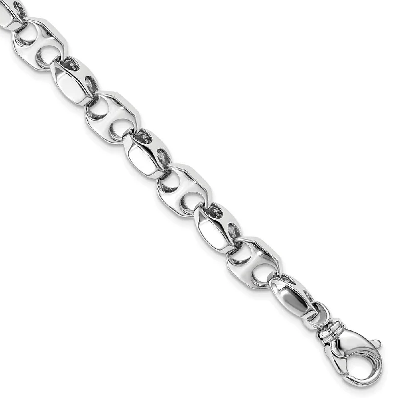 Woven band bracelet-14k White Gold 7.2mm Hand-polished Fancy Link Bracelet, 8.25"