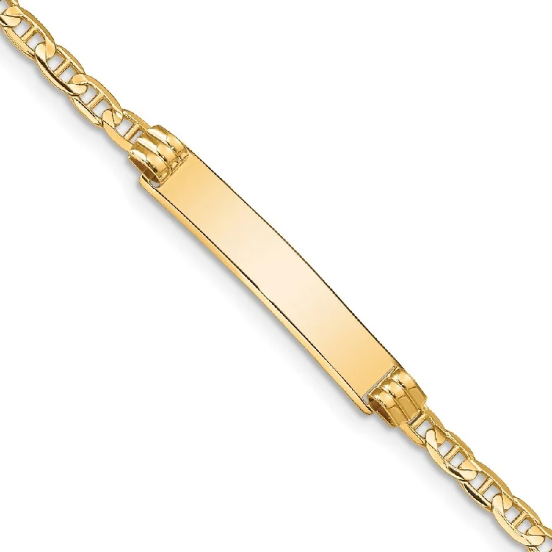 Rough-hewn bracelet-14k Yellow Gold 5mm Anchor ID Bracelet, 7"