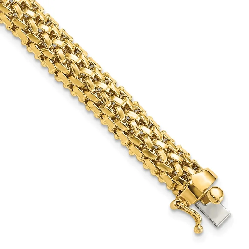 Stone relic bracelet-14k Yellow Gold 6.75mm Mesh Bracelet, 7.25"