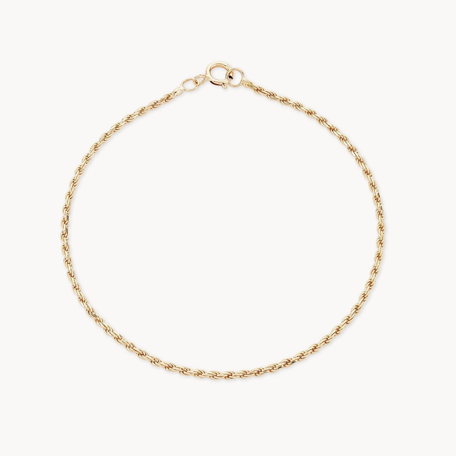 Grooved rim bracelet-Lasso bracelet - 14k yellow gold