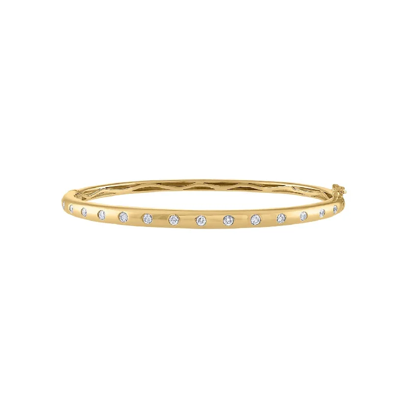 Basil sprig bracelet-14KT GOLD DIAMOND SCATTERED BANGLE BRACELET