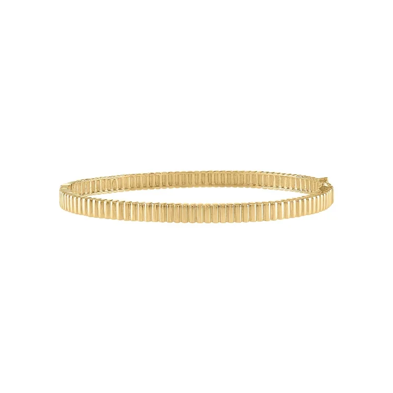 Spectral set bracelet-14KT GOLD RIDGE BANGLE BRACELET