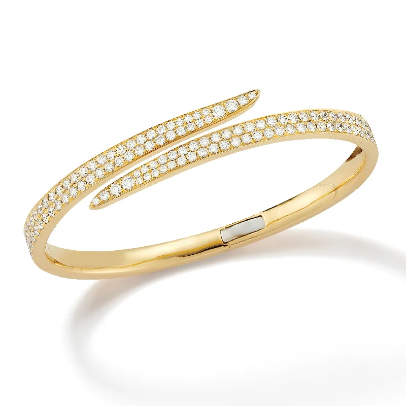 Spiral band bracelet-Diamond Bypass Bangle Bracelet