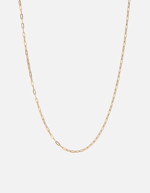 Polished gem necklace-2.5mm Volt Link Cable Chain Necklace, 14k Gold