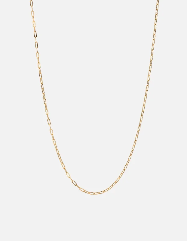 Smooth stone necklace-2.5mm Volt Link Cable Chain Necklace, Gold