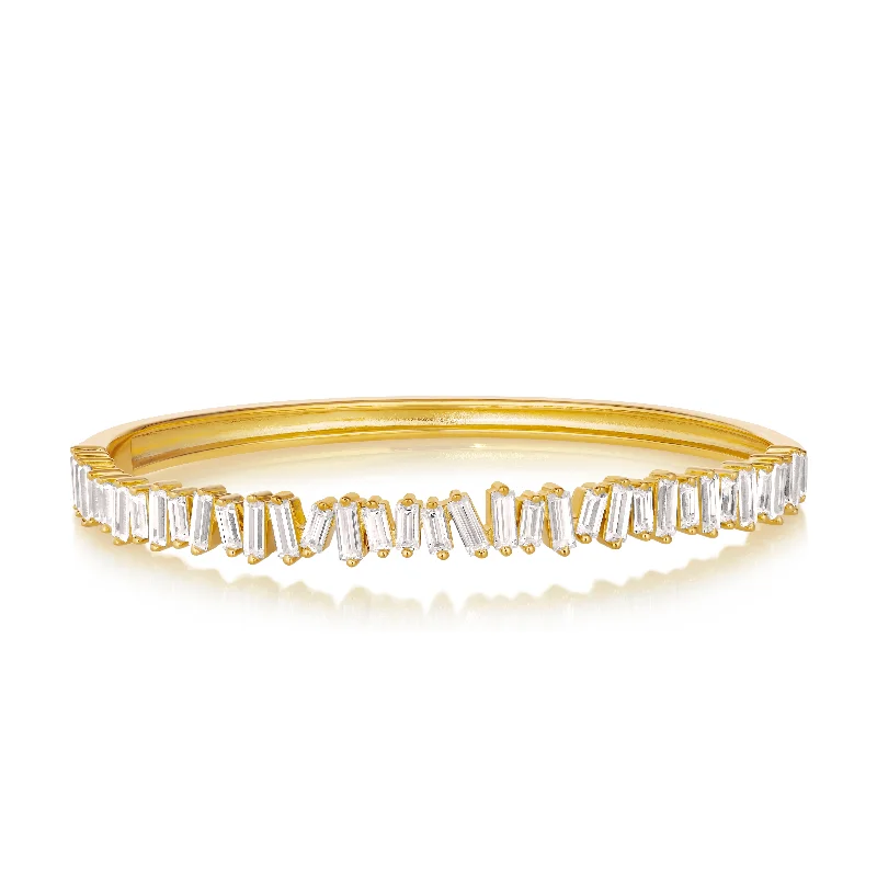 Cotton braid bracelet-2 Carat Diamond Crystalline Baguette Bangle