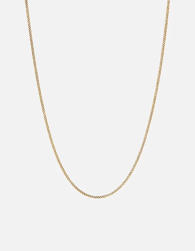 Celtic braid necklace-2mm Cuban Chain Necklace, 14k Gold