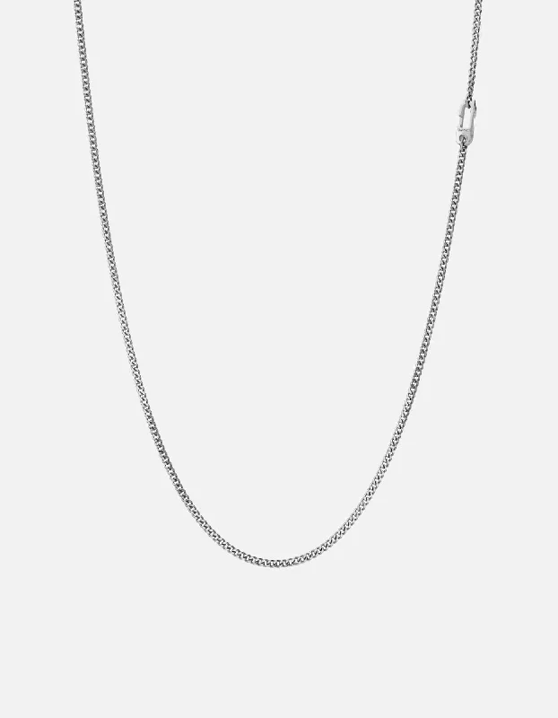 Oat stem necklace-2mm Mini Annex Chain Necklace, Sterling Silver