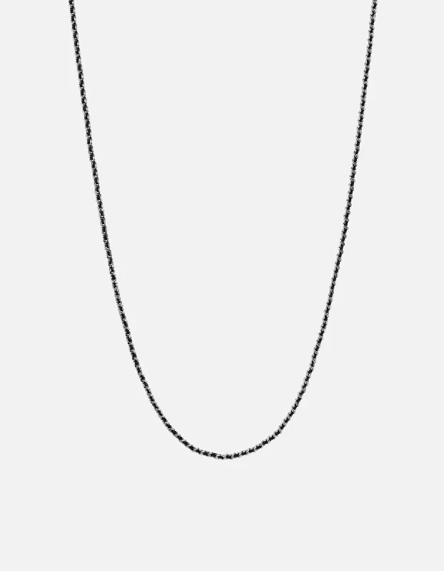 Coir braid necklace-2mm Woven Chain Necklace, Sterling Silver