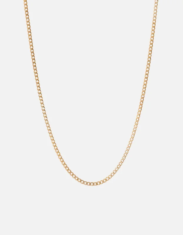 Infinity twist necklace-3mm Cuban Chain Necklace, 14k Matte Gold