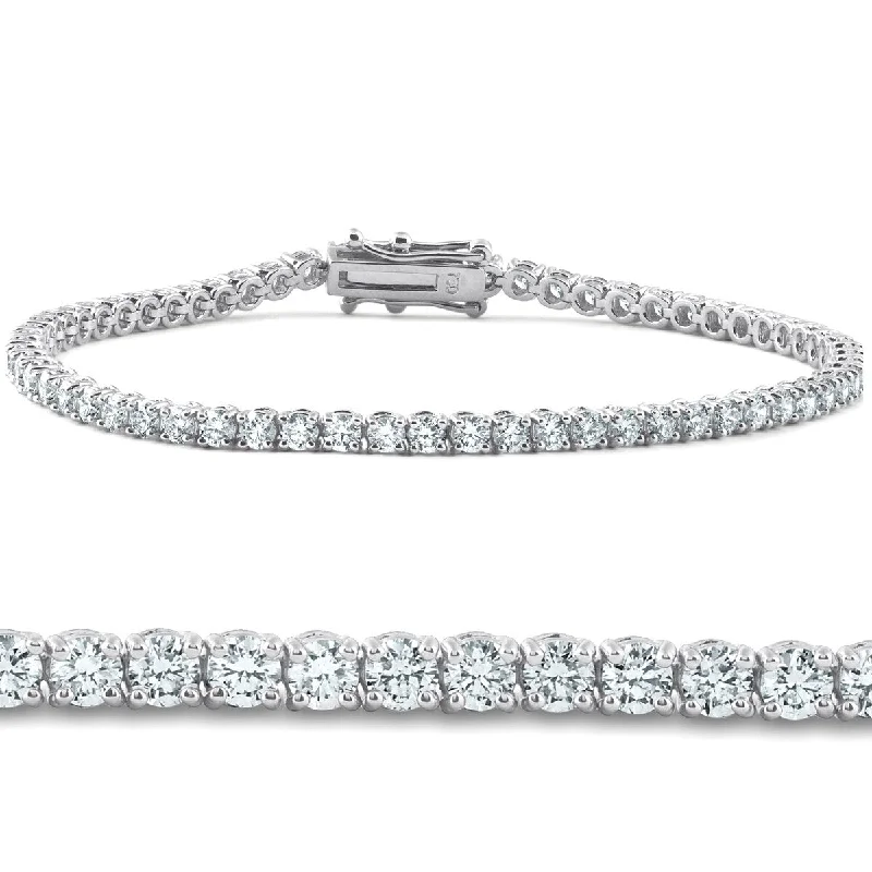 Infinity twist bracelet-4 Carat TW Round Cut Diamond Tennis Bracelet White Gold Lab Grown