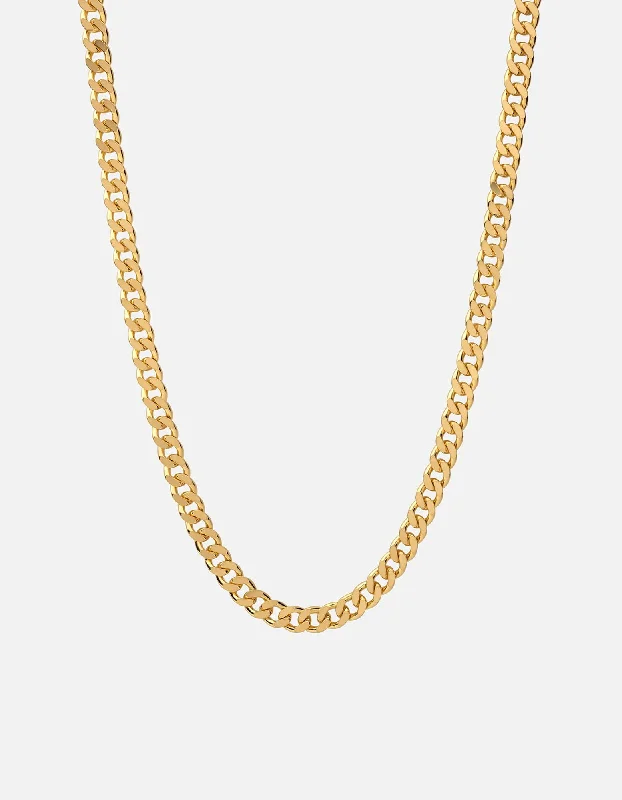 Hazy dawn necklace-6.5mm Cuban Chain Necklace, Gold Vermeil