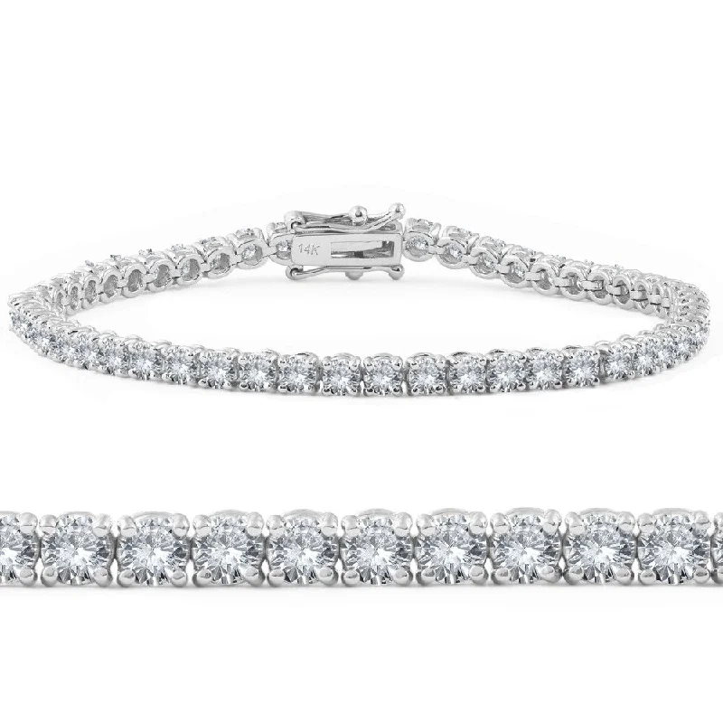 Oak twig bracelet-6ct EX3 Lab Grown Diamond Tennis Bracelet 18K White Gold 7 Inches