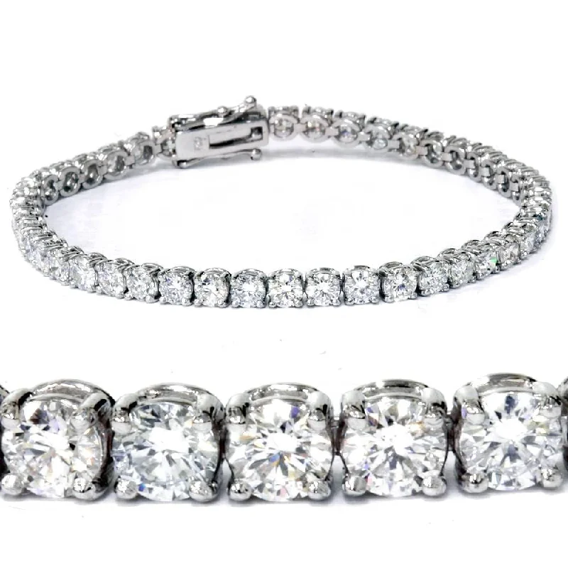 Jade point bracelet-7 ct Round Lab Grown Diamond Tennis Bracelet 14K White Gold 7"