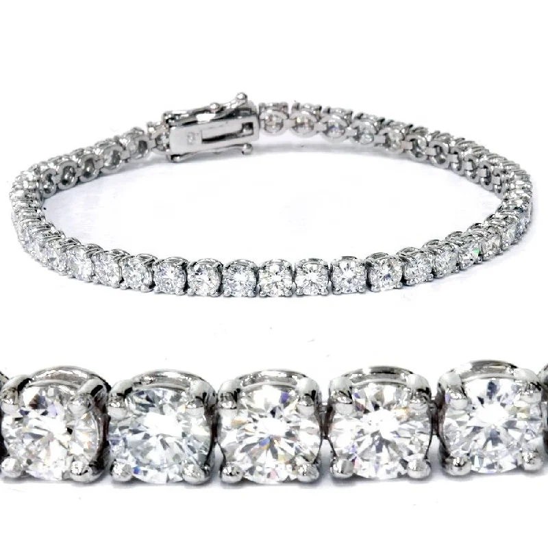 Embossed design bracelet-7 Ct T.W. Round Lab Grown Diamond Tennis Bracelet 14K White Gold 7"