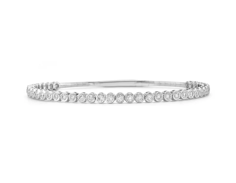 Leaf stem bracelet-Bezel Flex Bangle