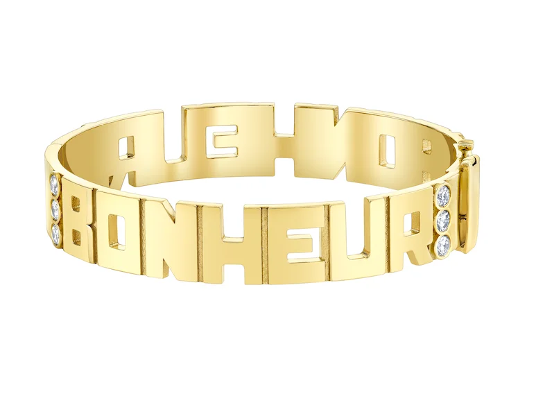 Flint speck bracelet-Block Bonheur "Happiness" Bangle