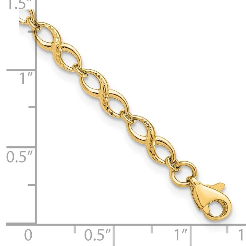 Cloudy quartz bracelet-Curata 10k Yellow Gold Infinity Polished Bracelet 7 Inch