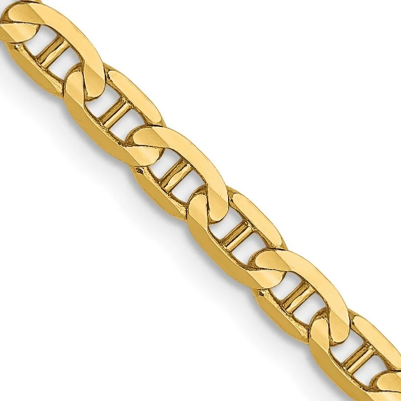 Poppy bloom bracelet-Curata 14k Yellow Gold 3mm Concave Mariner Anchor Chain Bracelet