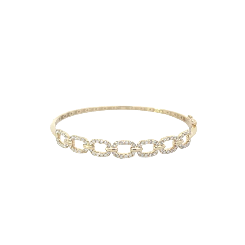 Ridge link bracelet-Diamond Chain Style Bangle Bracelet