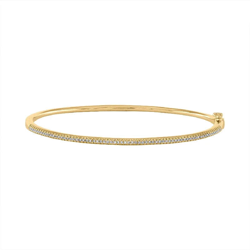 Fine swirl bracelet-14KT GOLD THIN DIAMOND BANGLE BRACELET