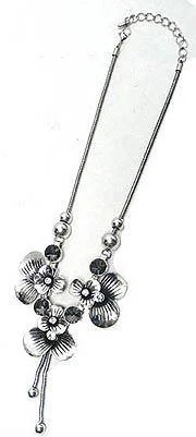 Secret glyph necklace-Flower Long Chain Necklace NI85020-30300