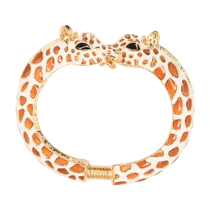 Border gem bracelet-Giraffe Heads Bangle