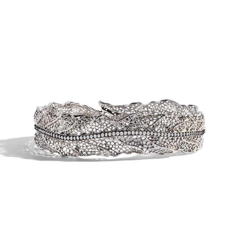 Iron toned bracelet-Gooseberry Bangle Bracelet with Diamonds