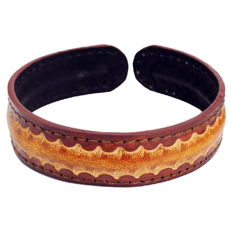 Reed wrap bracelet-Handmade Men's Leather 'Solar Warrior' Bracelet (Thailand)