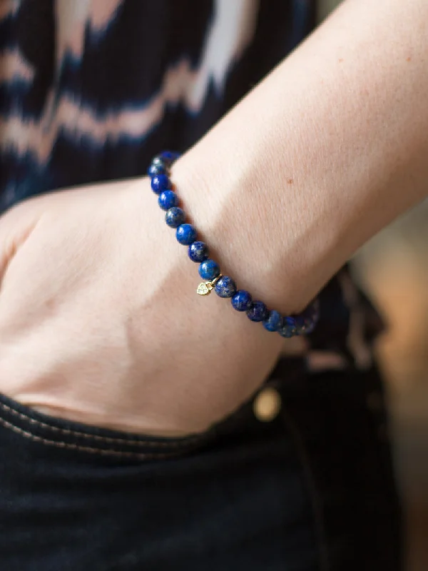 Ripple band bracelet-Heart Bracelet - Lapis