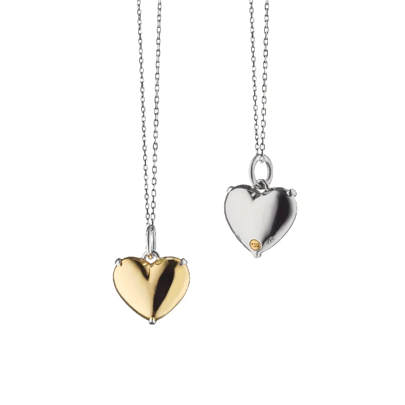 Slit vent necklace-"Heart of Gold" Two-Tone Charm Necklace