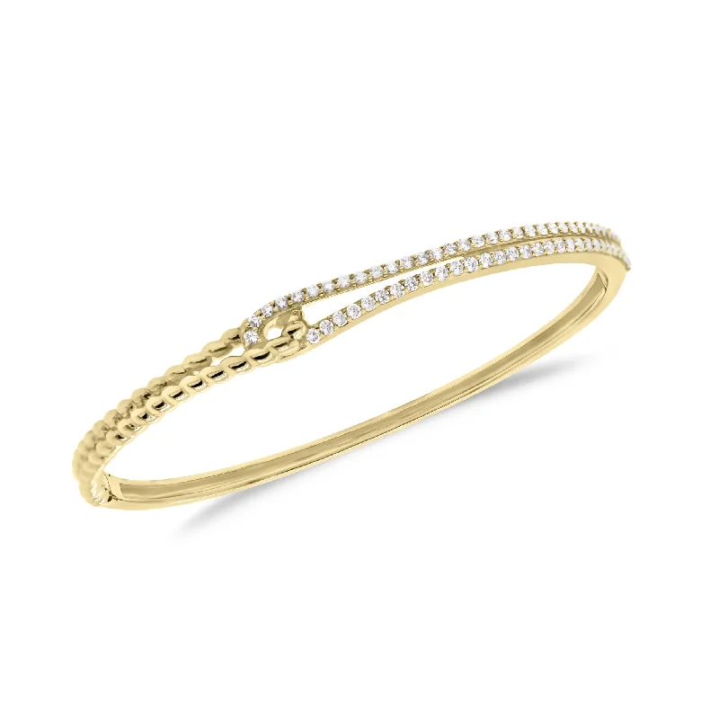 Cracked rind bracelet-Diamond Linked Rope Bangle Bracelet