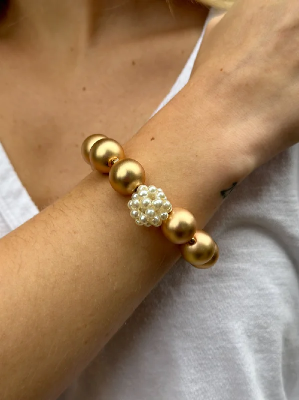 Secret glyph bracelet-Ken Bracelet - Gold Pearl