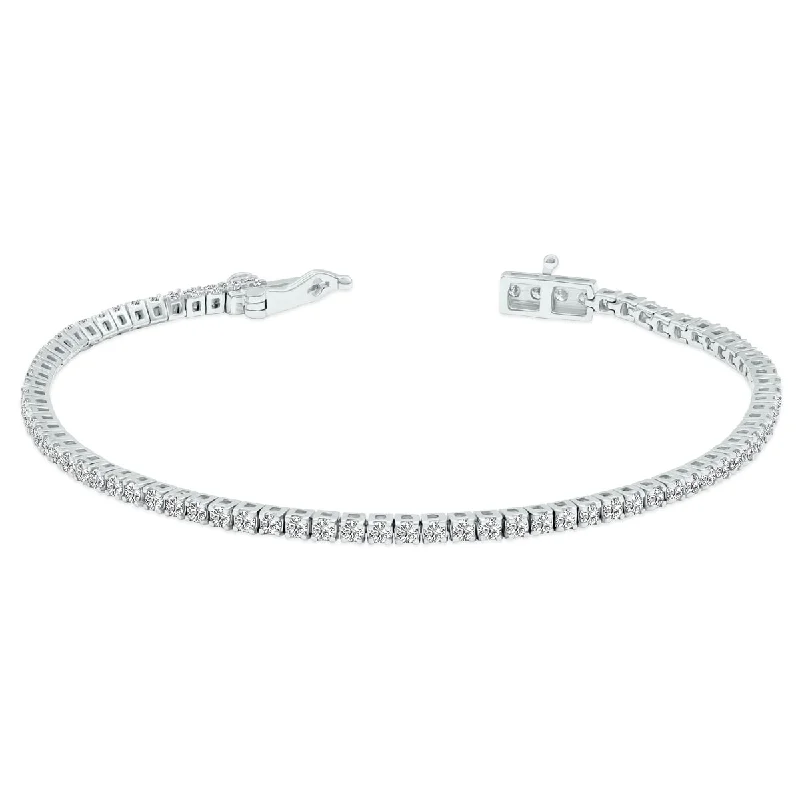 Plaited weave bracelet-Marquee 2 Carat TW Lab Grown Diamond Tennis Bracelet in 14K White Gold