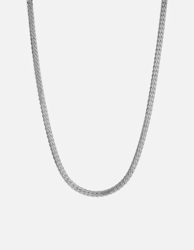 Fine swirl necklace-Metta Chain Necklace, Sterling Silver