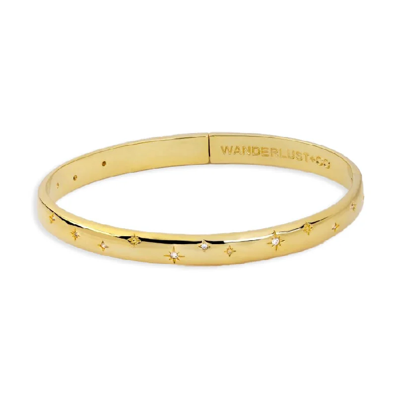 Fine swirl bracelet-Midnight Hour Gold Bangle