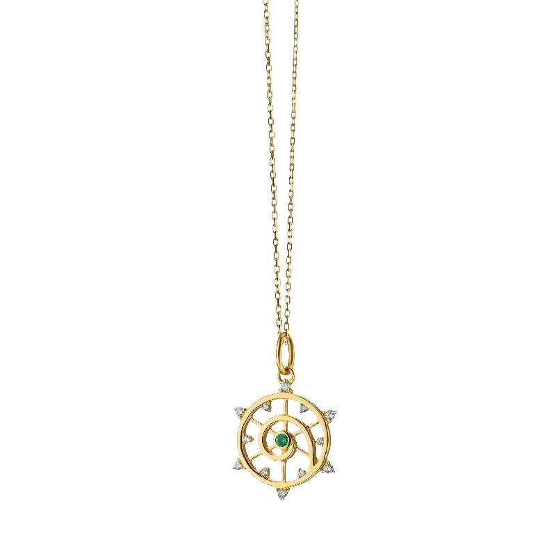 Pleated chain necklace-Mini "Venus" Charm Necklace