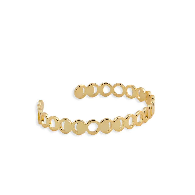 Norse knot bracelet-Moon Phases Gold Bangle