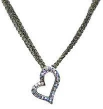 Mesh grid necklace-Necklace Chain w/Heart Pendant YY85750-1