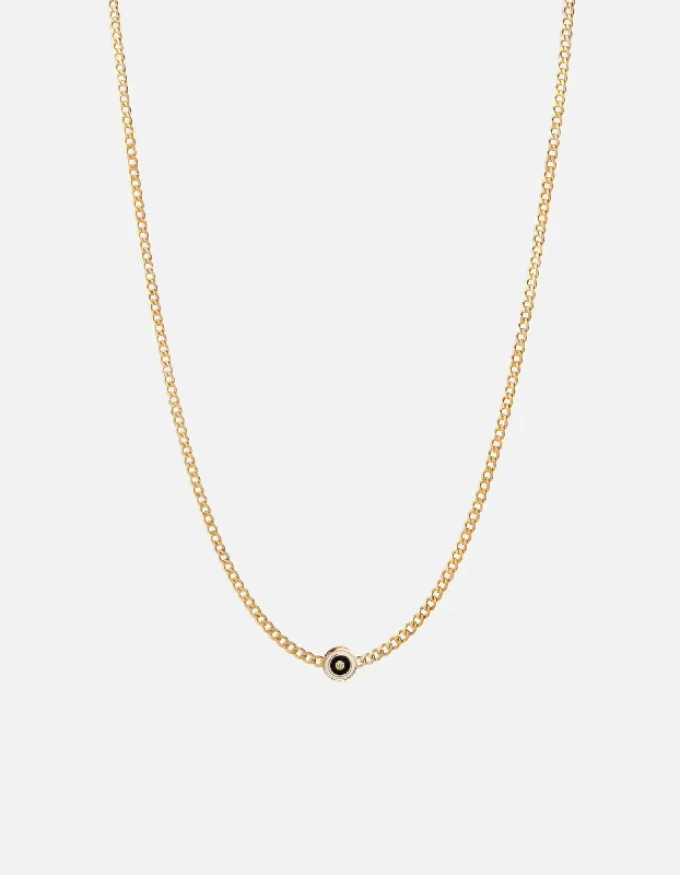 Rain drop necklace-Opus Sapphire Type Chain Necklace, Gold Vermeil/Black