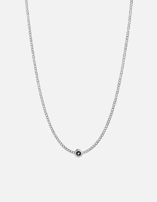 Leaf stem necklace-Opus Sapphire Type Chain Necklace, Sterling Silver/Black