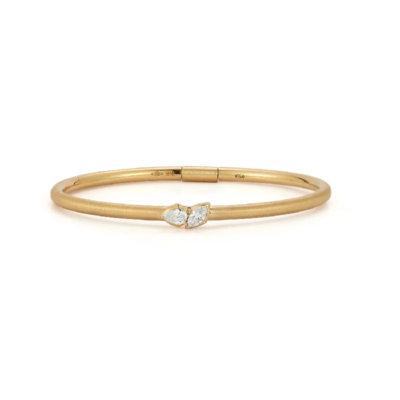 Twin gem bracelet-Poppy Two Stone Plié Bangle