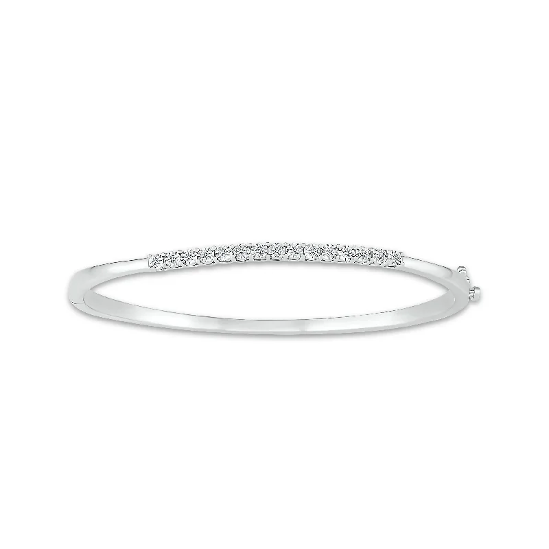 Smelted alloy bracelet-Pre-Owned Kay 1/4ct Diamond Bangle Bracelet in Sterling Silver